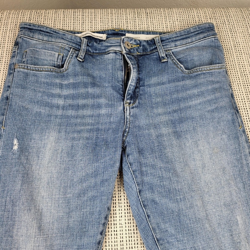 Pilcro And The Letterpress Hyphen Jeans Womens 30 Blue Distressed Skinny Denim